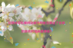 沈阳传奇私服网站新开网是否推出了全新的游戏时装商城体验？