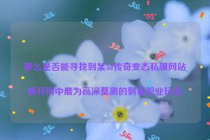 那么是否能寻找到某3d传奇变态私服网站新开网中最为高深莫测的刺客职业玩法