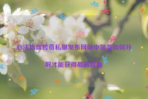 心法热血传奇私服发布网站中装备如何分解才能获得最高收益