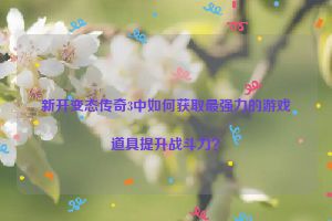 新开变态传奇3中如何获取最强力的游戏道具提升战斗力？