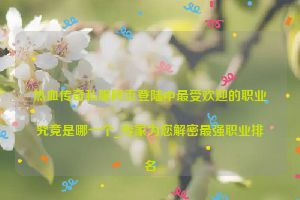 热血传奇私服网页登陆中最受欢迎的职业究竟是哪一个_专家为您解密最强职业排名